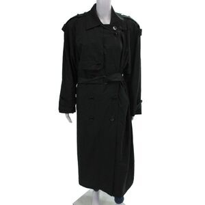 Steve by Searle Womens Double Breasted Belt Long Sleeve Jacket Black Size 8